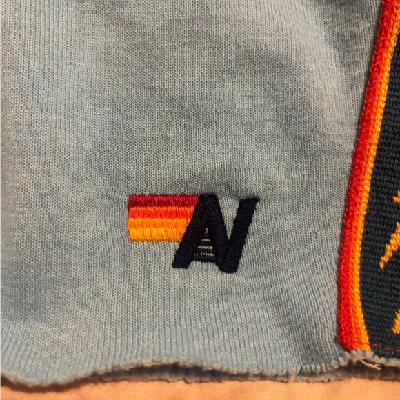 Aviator Nation Light Blue Lightning Pullover Hoodie Vest - Picture 7 of 14